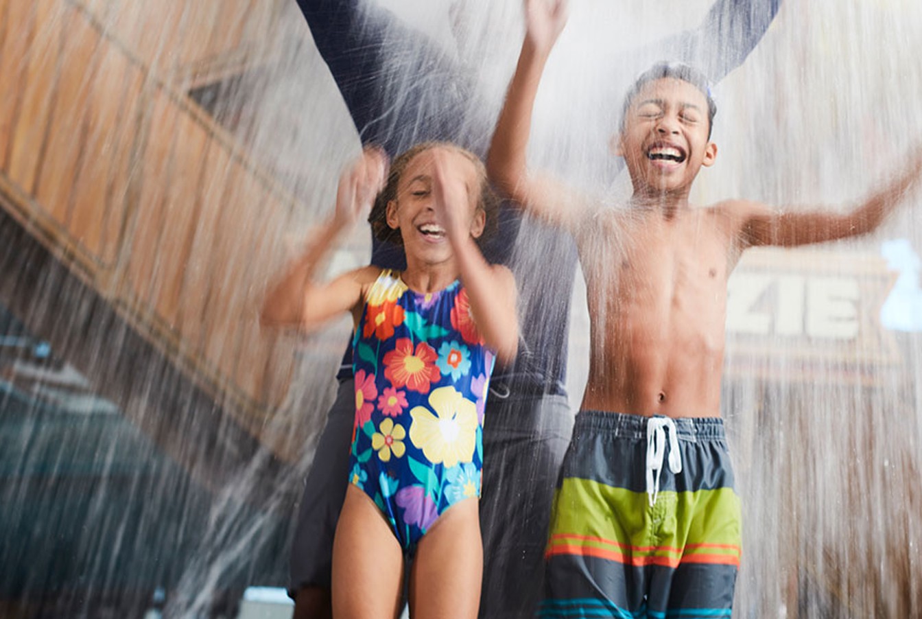 kids playing in the water tree house