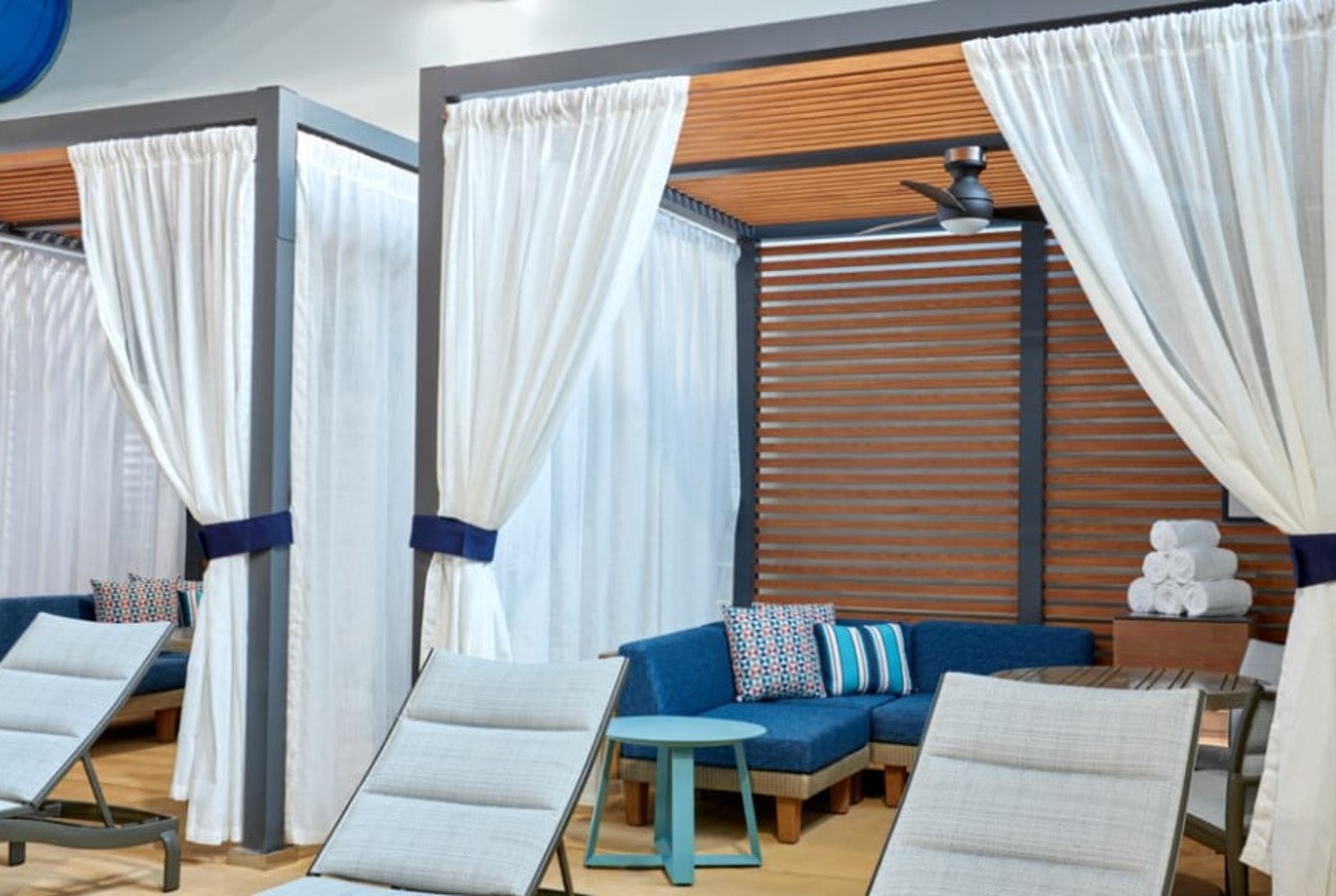 The indoor cabanas at Great Wolf Lodge indoor water park and resort.