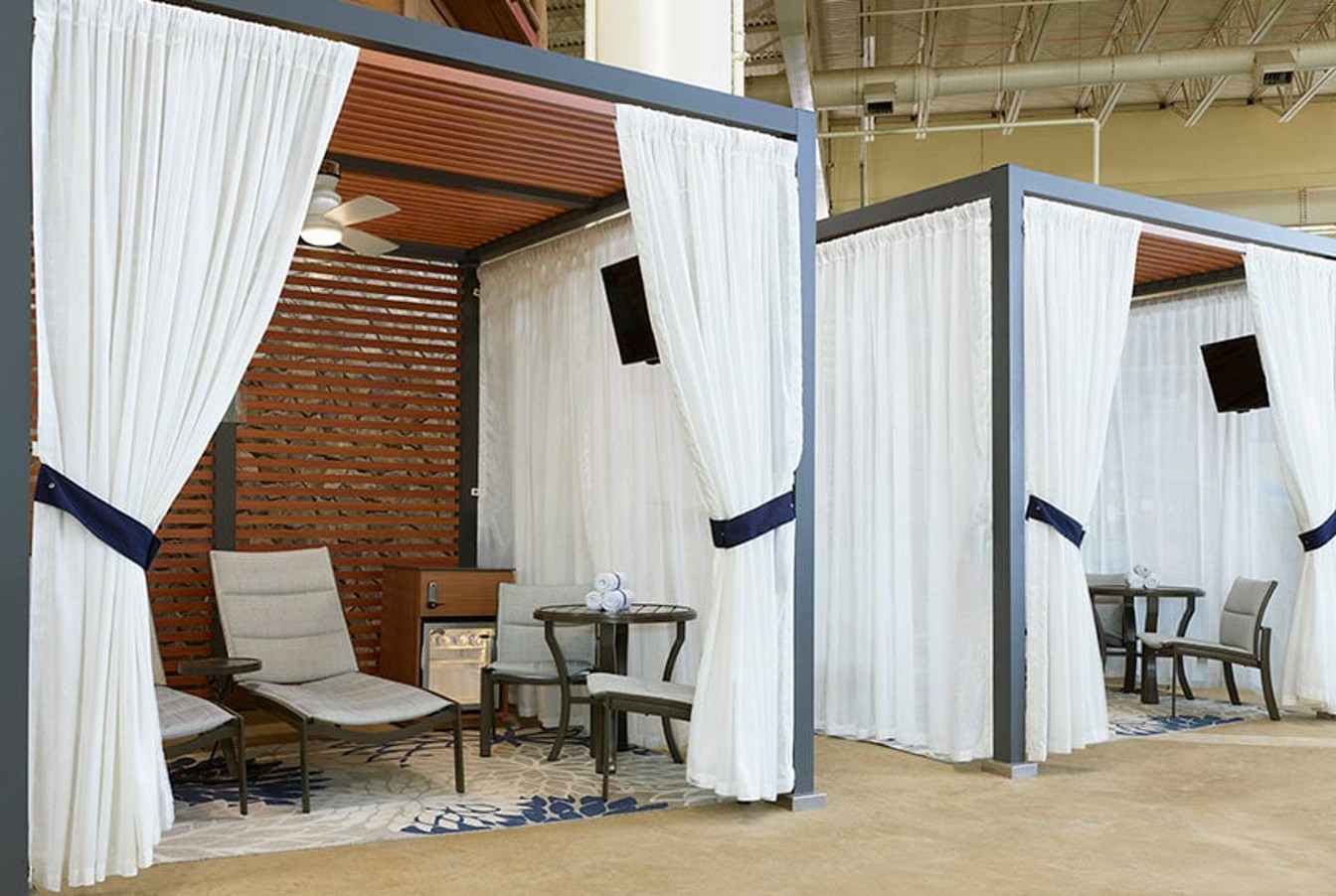 The indoor cabanas at Great Wolf Lodge indoor water park and resort.