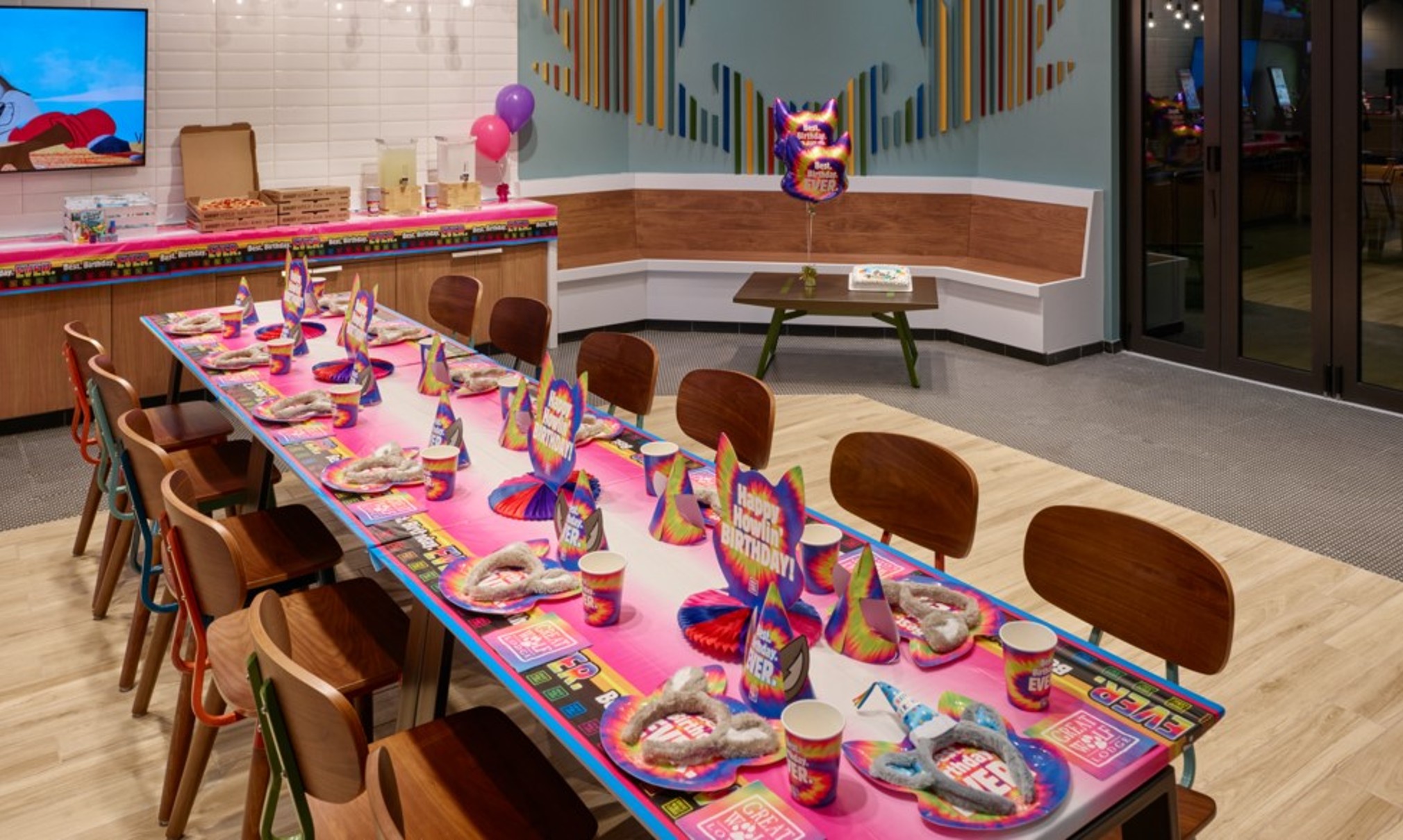 Table set up for birthday party