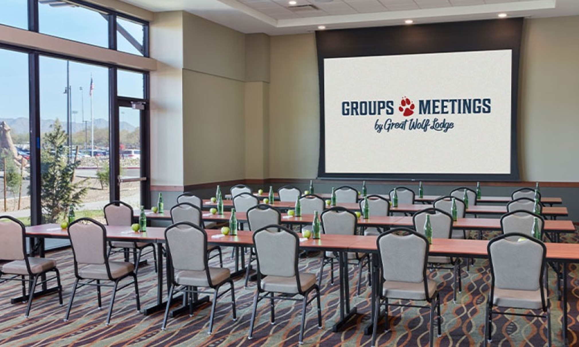 meeting room with a view on the mountains
