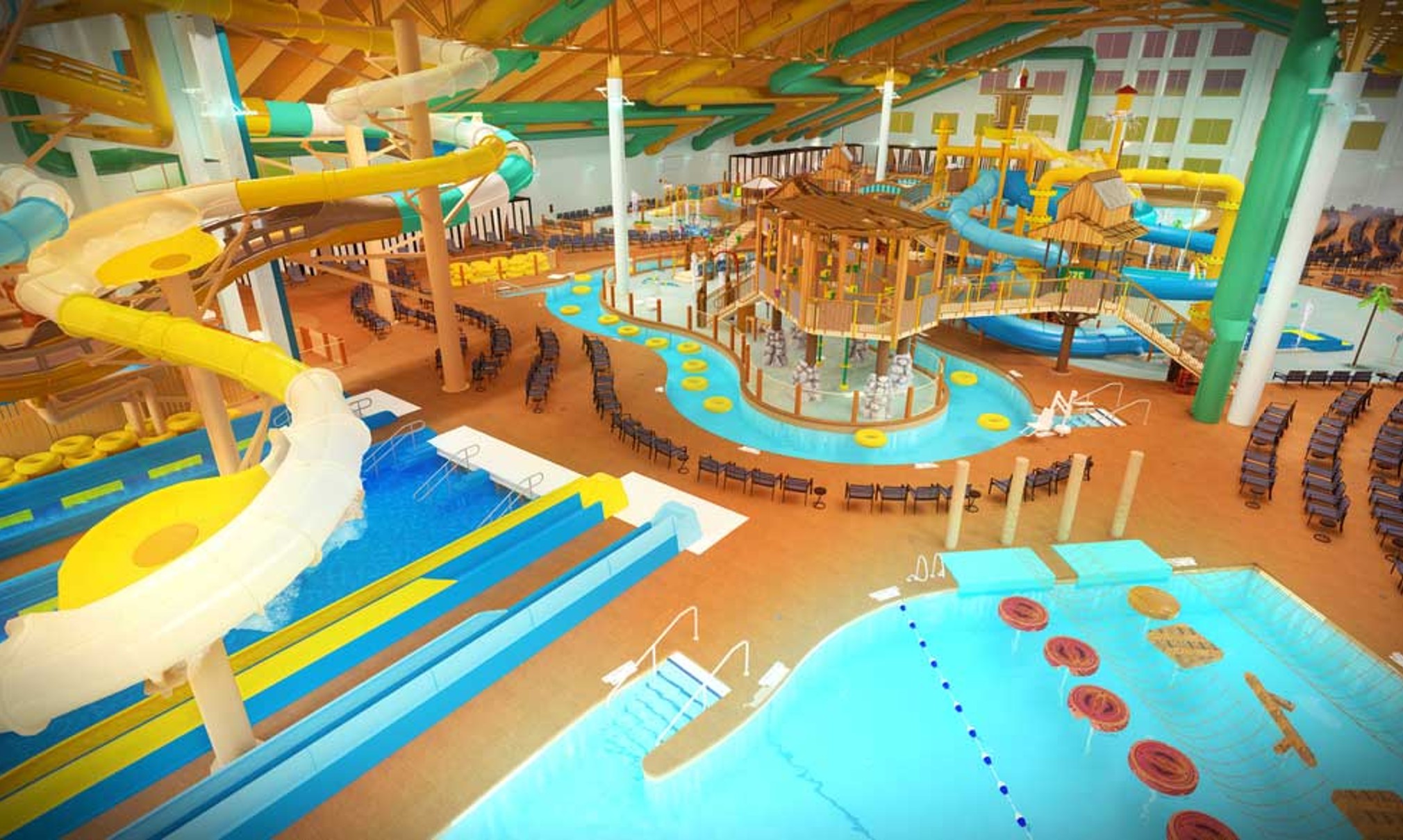 rendering of connecticut waterpark slides