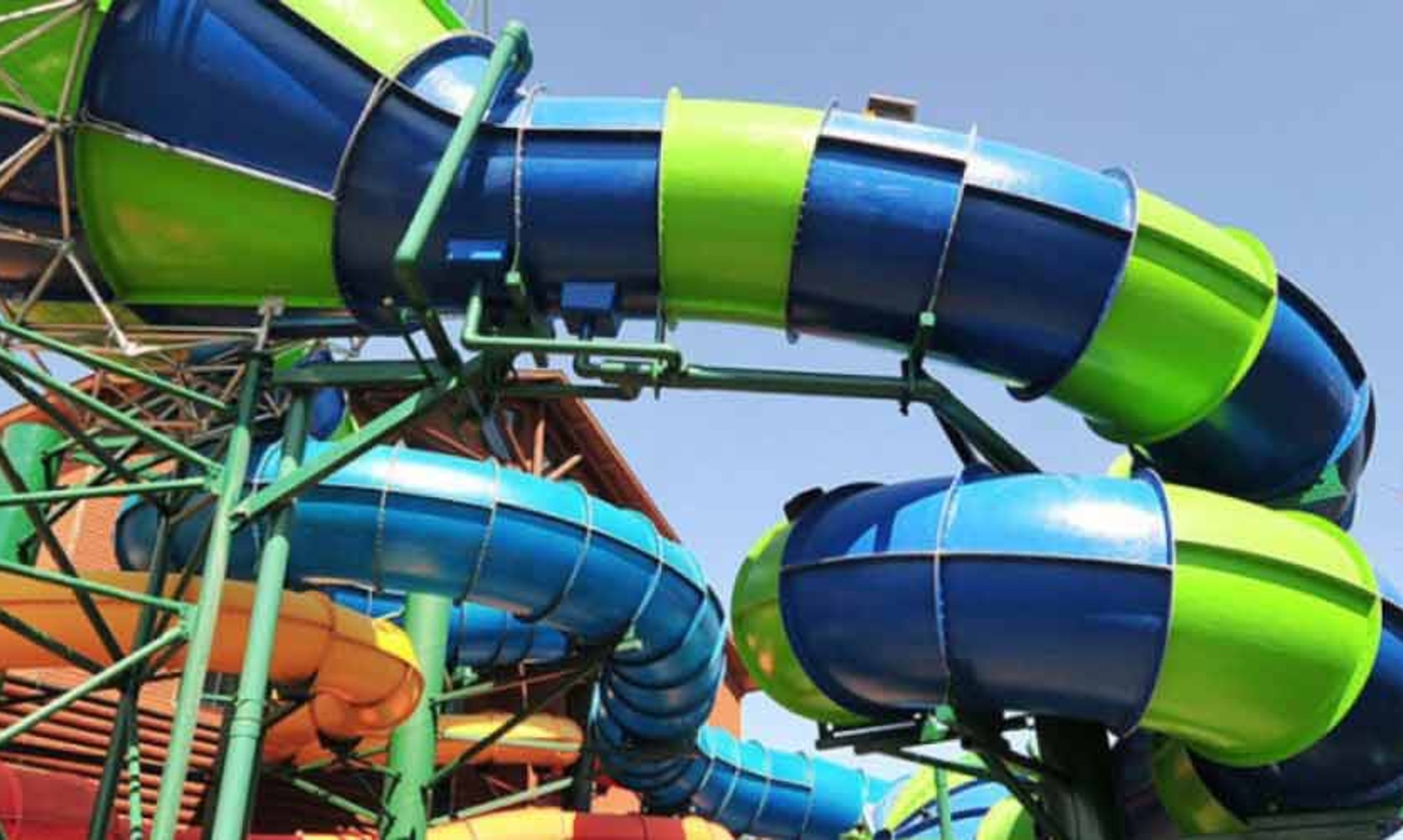 The The Triple Twist water slide at Great Wolf Lodge indoor water park and resort.