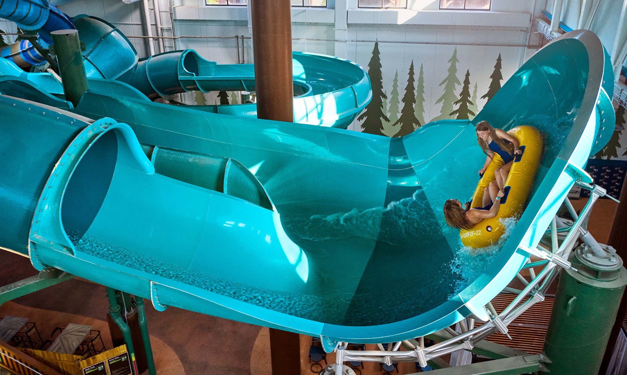 Guests enjoying a tube ride at slidewinder