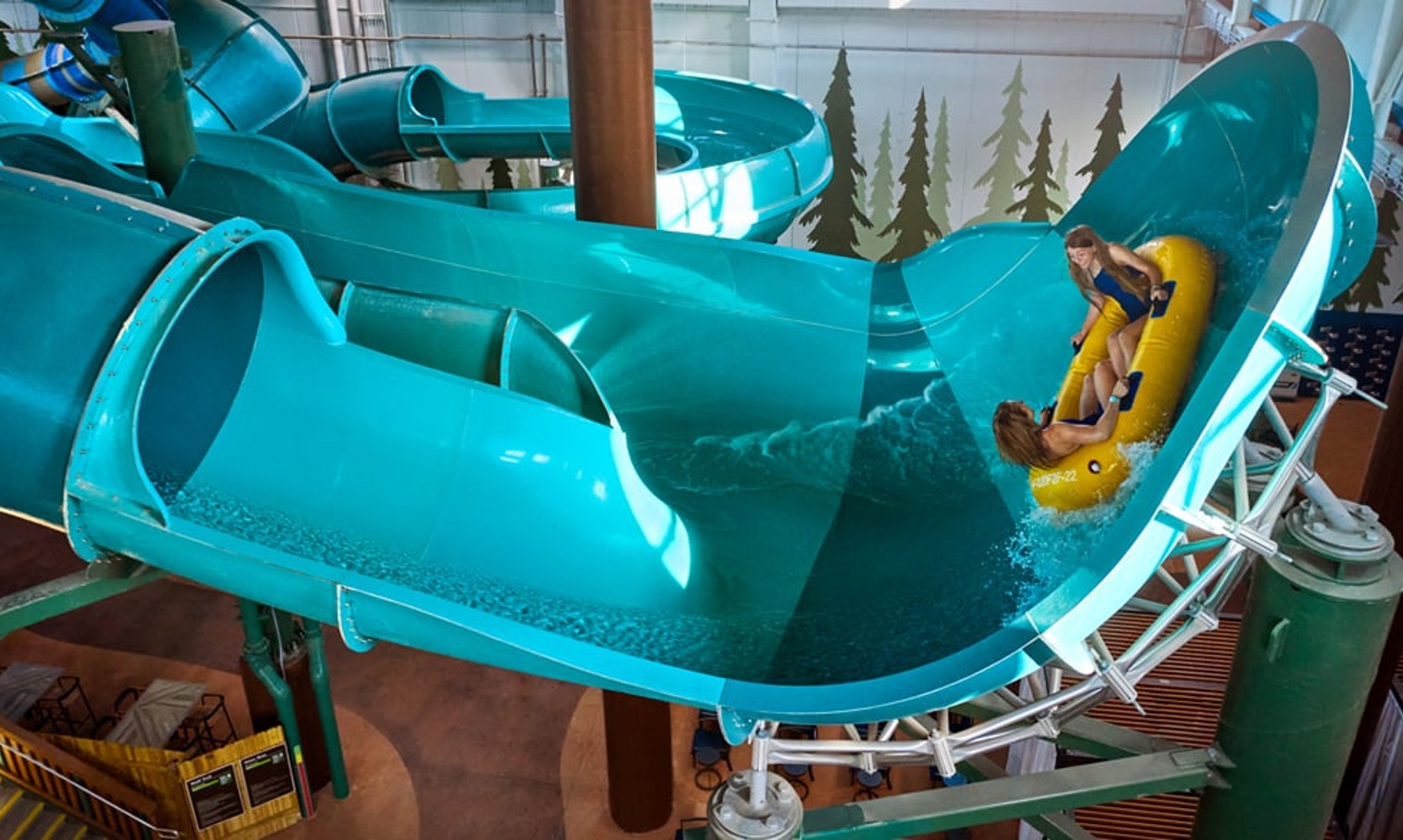 Guests enjoying a tube ride at slidewinder