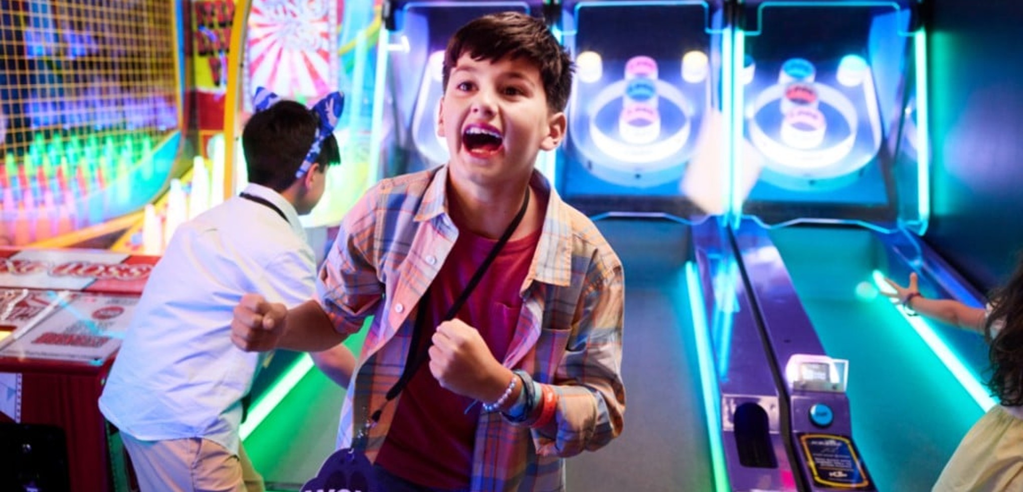 Kids enjoying at the Northern Lights Arcade