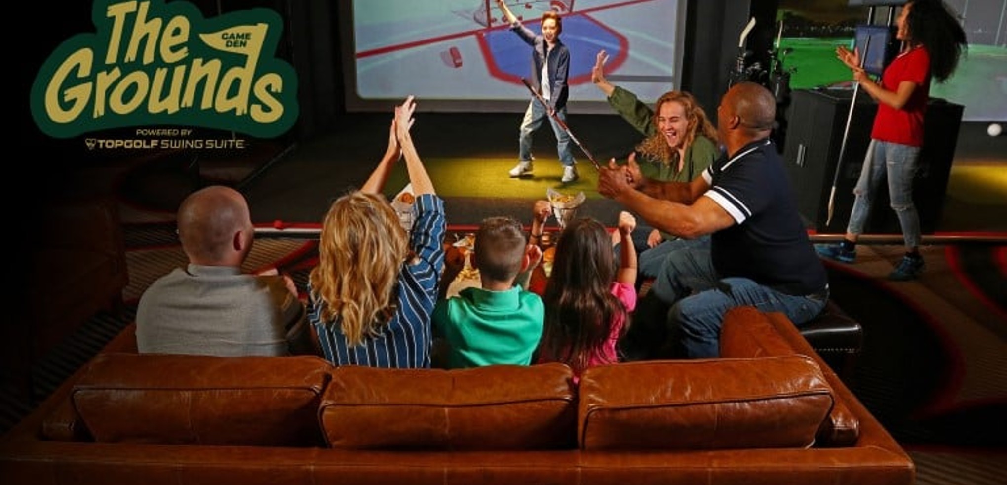 Boy celebrates after virtual hockey game