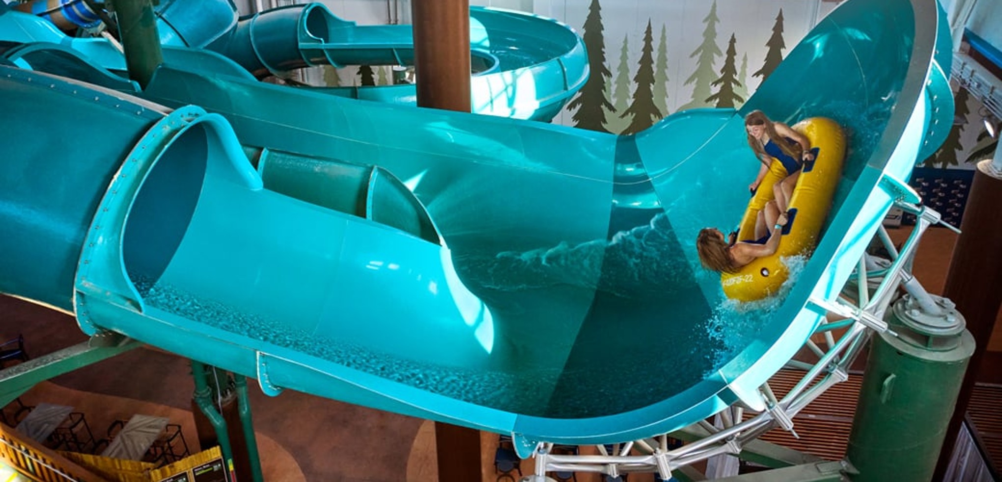 Guests enjoying a tube ride at slidewinder