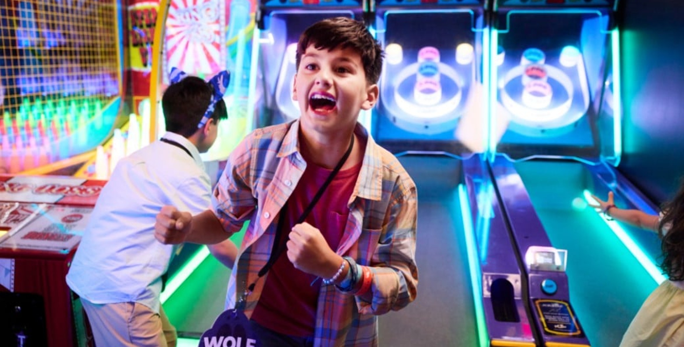 Kids enjoying at the Northern Lights Arcade