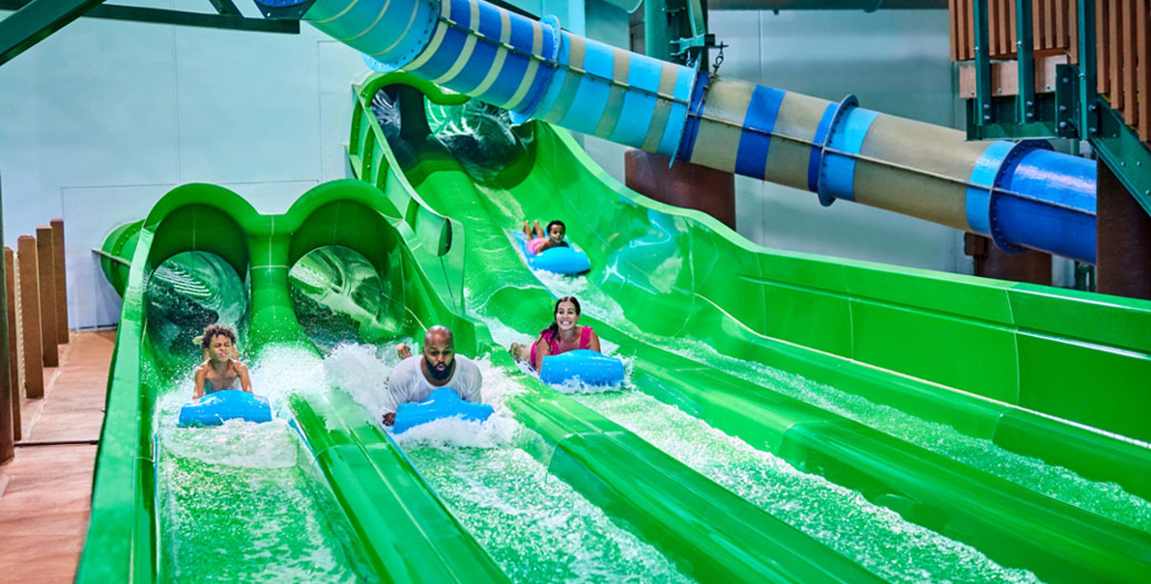 water park slides view