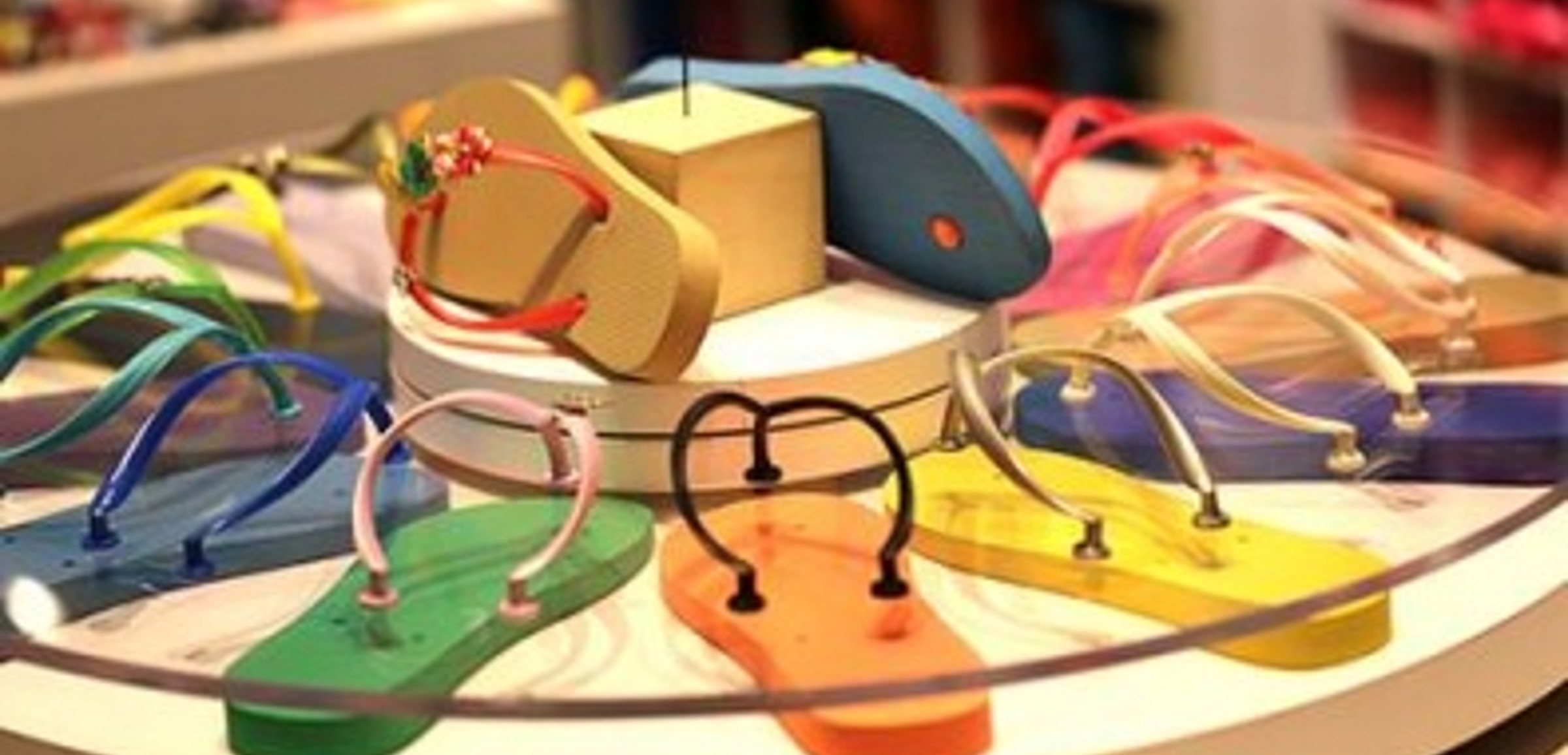 Flip flops for sale at Sammy's Flip Flop Workshop at Great Wolf Lodge indoor water park and resort.