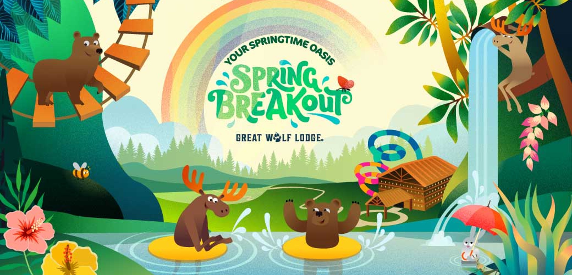 spring breakout illustration at Great Wolf Lodge