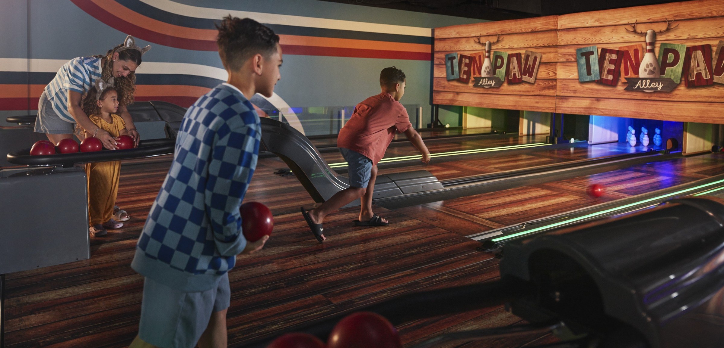 Children bowling