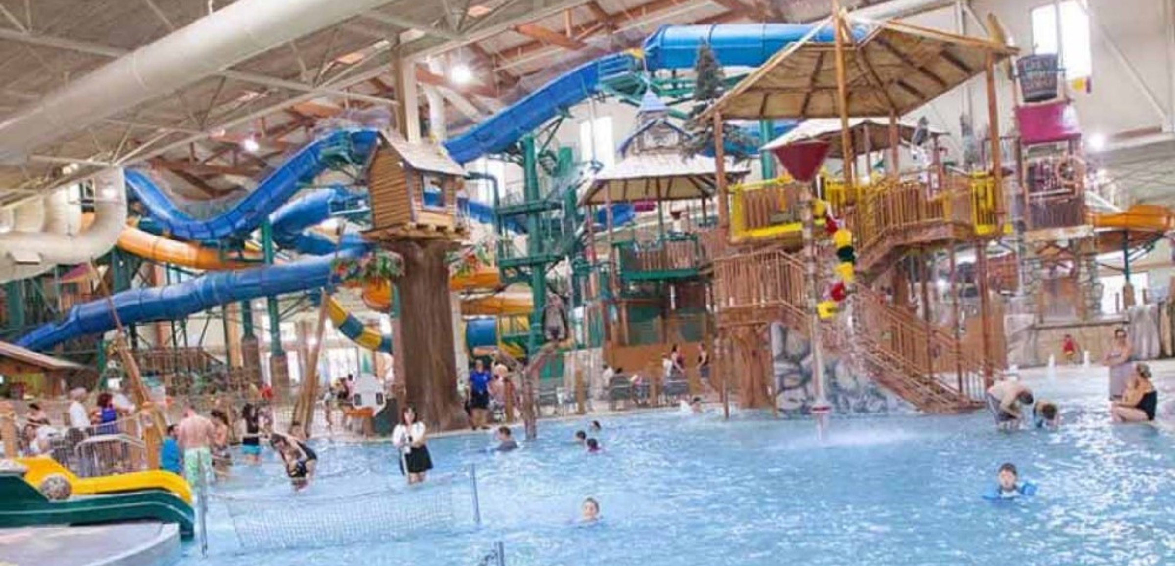 Overview of Chipmunk Cove play area at Great Wolf Lodge indoor water park and resort.