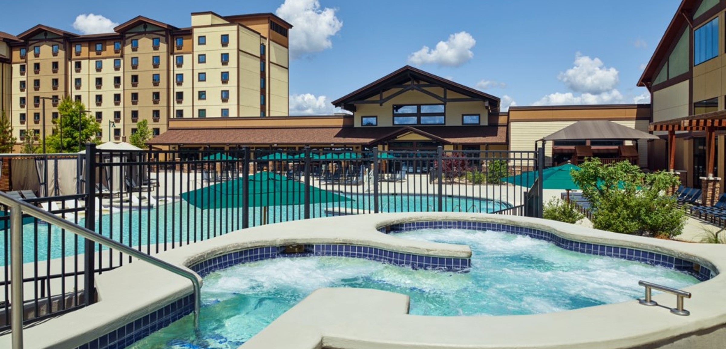Couples enjoying an outdoor hotub 
