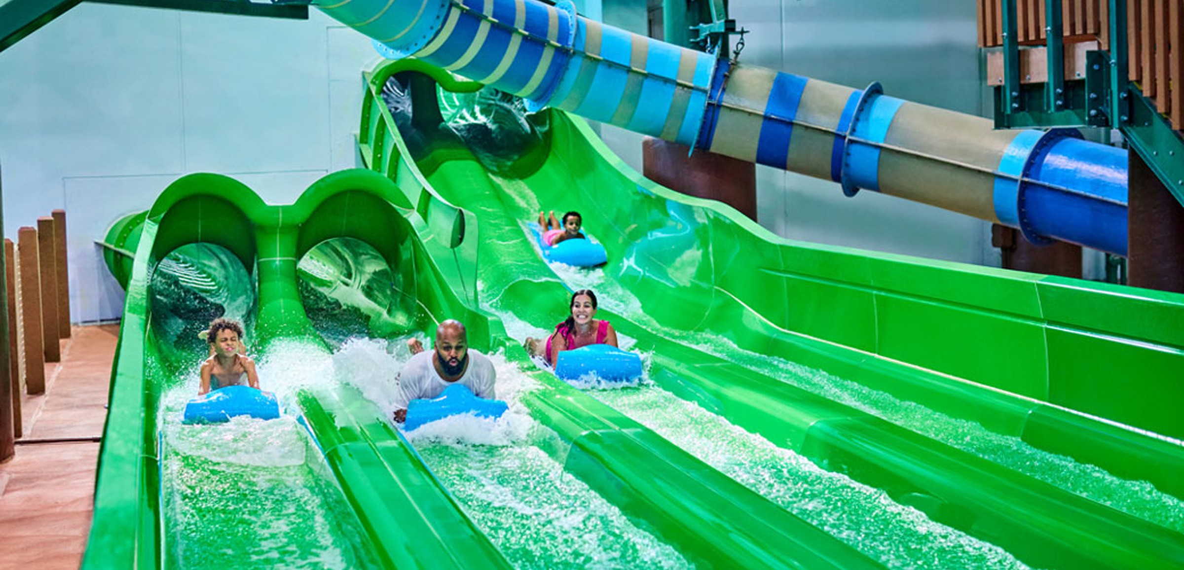 water park slides view