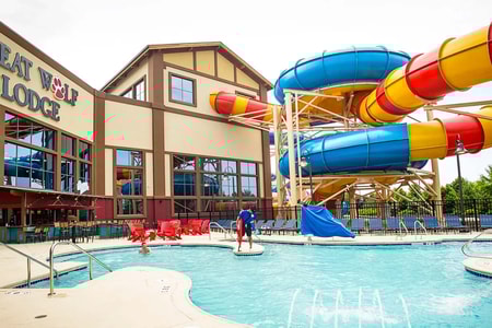 lifeguard checking an outdoor pool