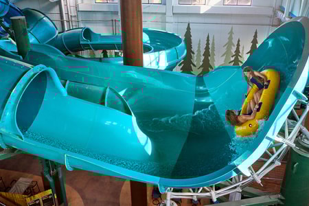 Guests enjoying a tube ride at slidewinder