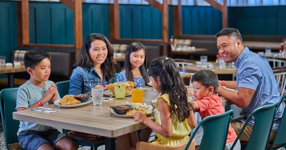 family having dinner