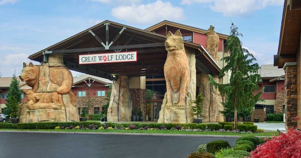 view of water park resort in grand mound WA