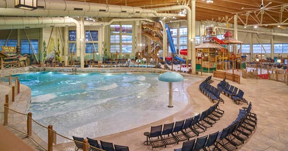inside view of water park in grand mound