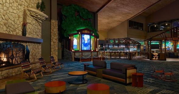 Lobby of Grapevine Great Wolf Lodge