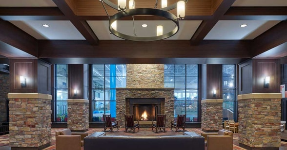 main guest lobby inside waterpark in minnesota