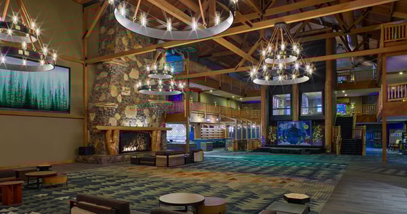 lobby area in poconos mountains