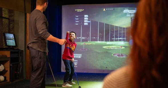 father and son playing at the Grounds