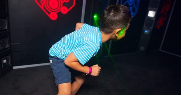 kids playing a game of laser trail 