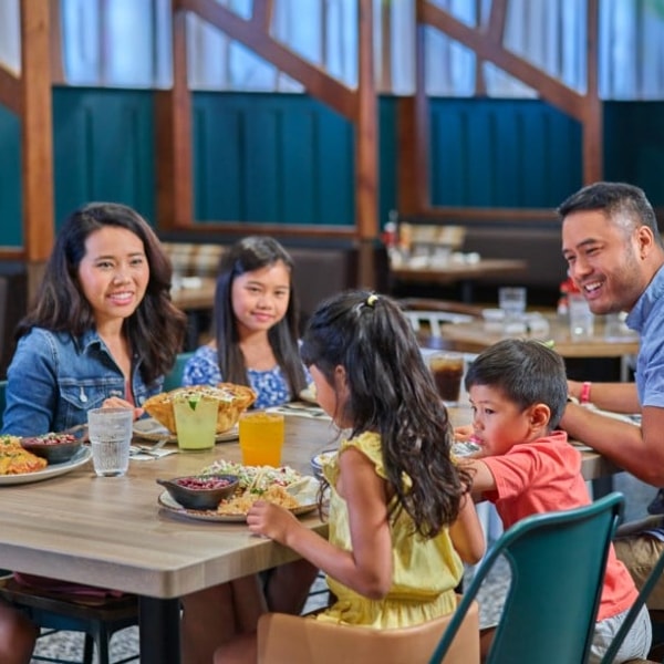 family having dinner