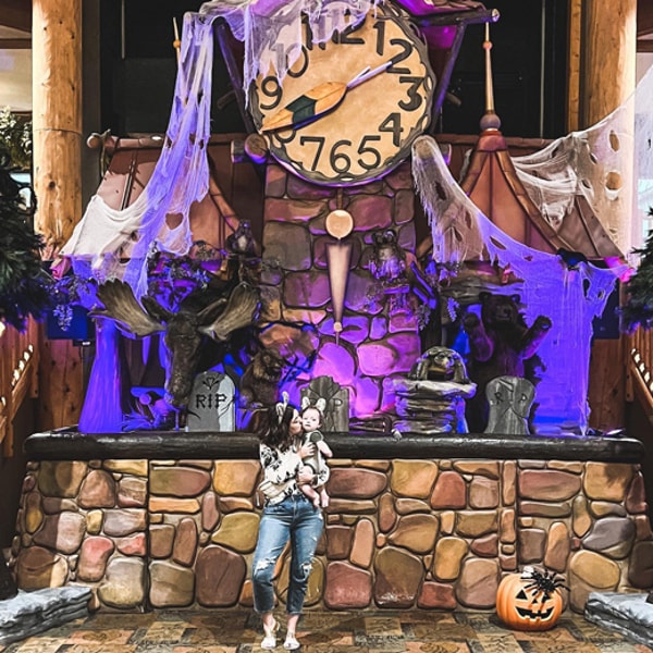 mom and baby during halloween