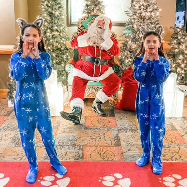 sisters with Santa