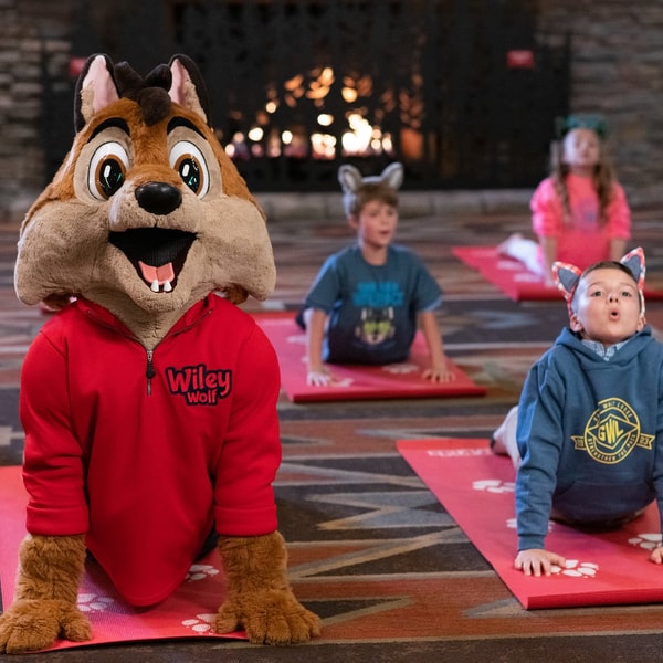 Yoga tail with Wiley the wolf