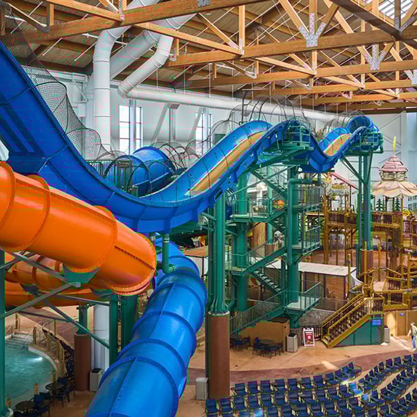 several water slides