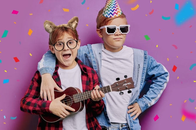 Boys enjoying the birthday party