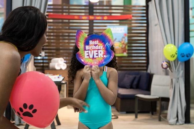 Girl celebrating her birthday