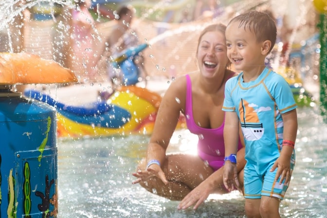 Kid enjoying at pool at Great Wolf Lodge