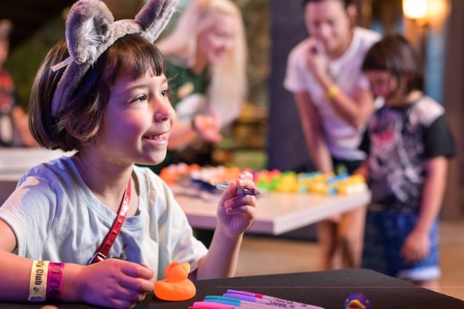 girl working on an art project