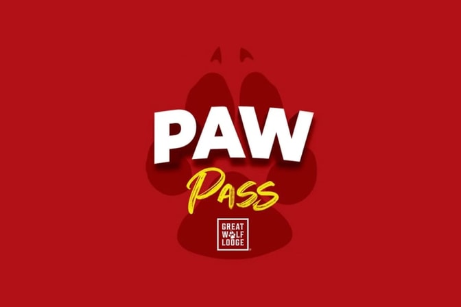 Image of the Paw Pass attraction package, exclusively available from Great Wolf Lodge.