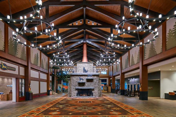 lobby of the indoor water park resort in Atlanta