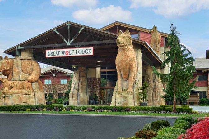 view of water park resort in grand mound WA