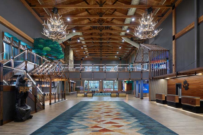 entrance lobby at resort in grand mound