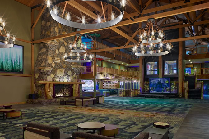 lobby area in poconos mountains
