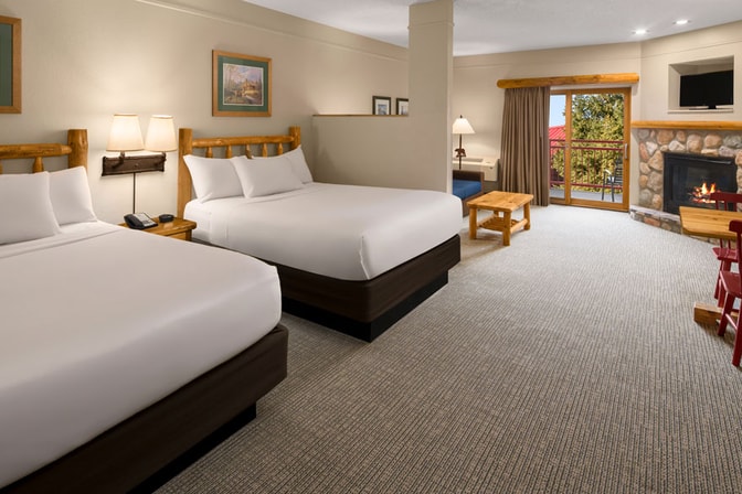 fireplace in a suite in sandusky