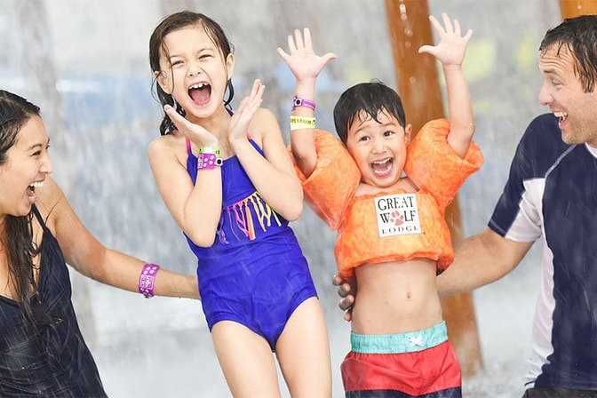 Children are overjoyed as they celebrate their birthday at Great Wolf Lodge