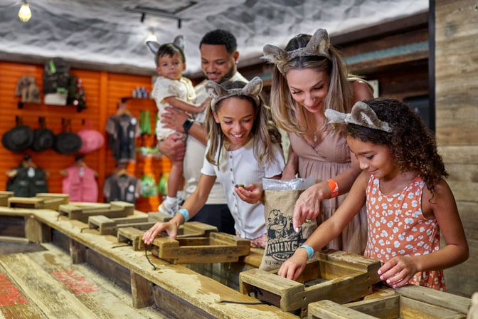 family looking for gems