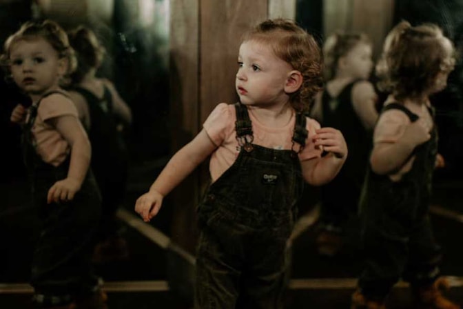 child playing in the Moonstone Mirror Maze