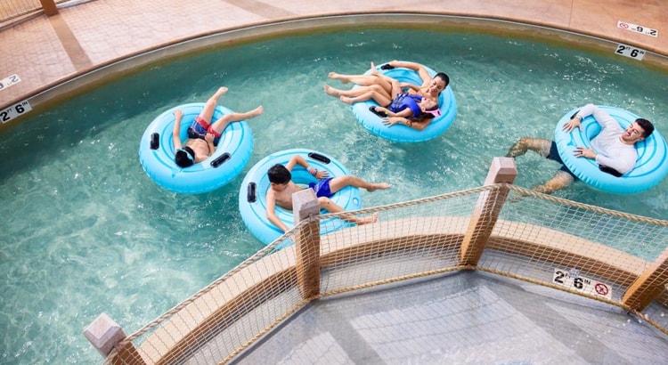 Family enjoying in a pool