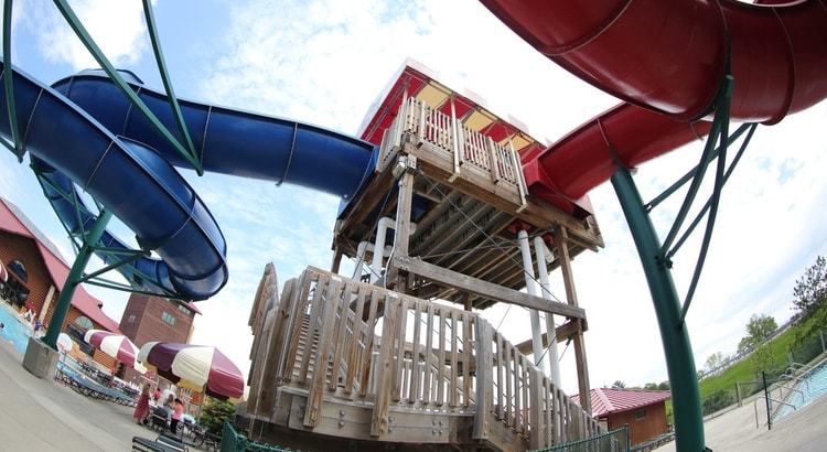 Hop on a tube and enjoy an open-air outdoor waterslide